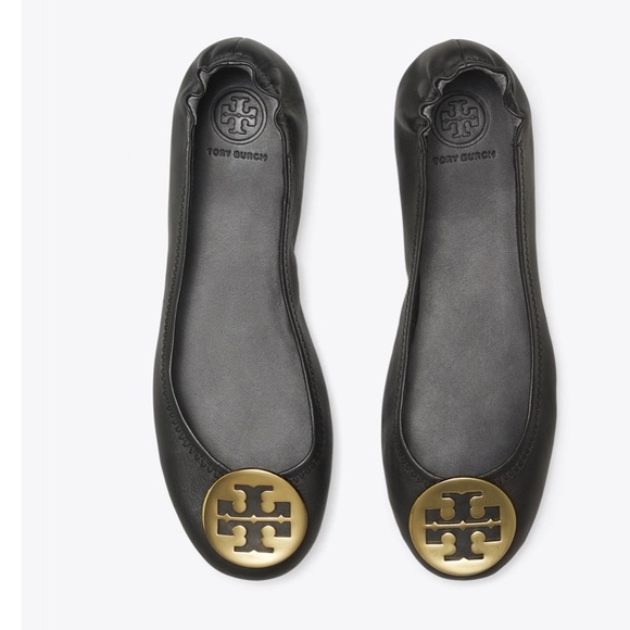 NWOT Tory Burch flats flats with gold logo - Picture 5 of 8